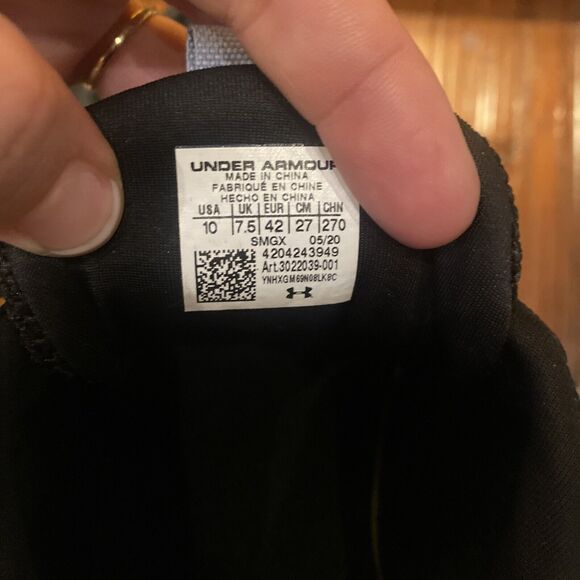 UNDER ARMOR CHARGED WILL BLACK NORDSTROM WOMEN SHOES SIZE 10 Running Tennis Shoe - Picture 4 of 9